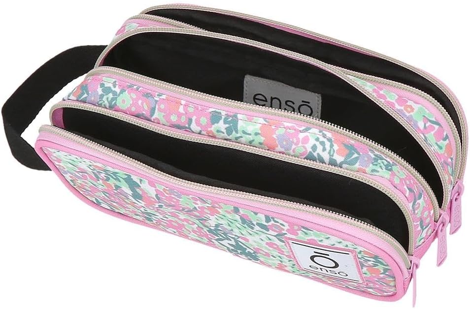 Detalle de Enso Fleur Custodia – Taglia Unica in poliestere, 22×10×9 cm, 3 scomparti con zip