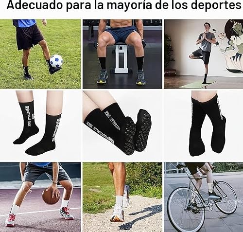 Detalle 2 de AVABEST calcetines deportivos antideslizantes, 2 pares, blancos, talla 39-46