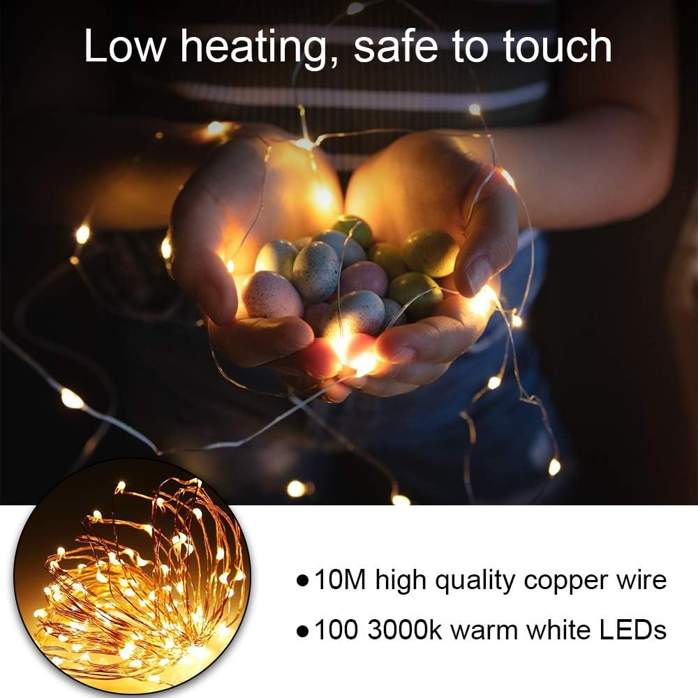 Detalle 2 de Vicloon 2809593 LED-lichtslinger, 2 x 10 m, warmwit, IP65