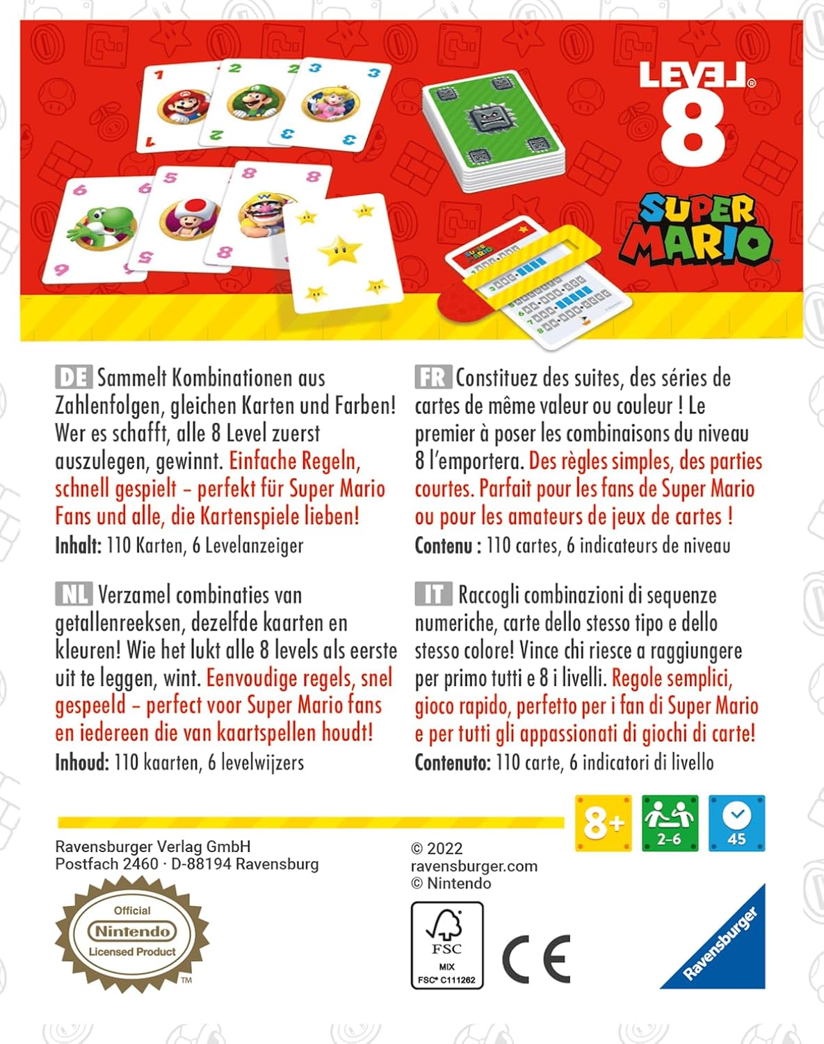 Thumbnail 1 de Ravensburger Level 8 Super Mario – Jeu de Cartes, 2–6 joueurs, dès 8 ans