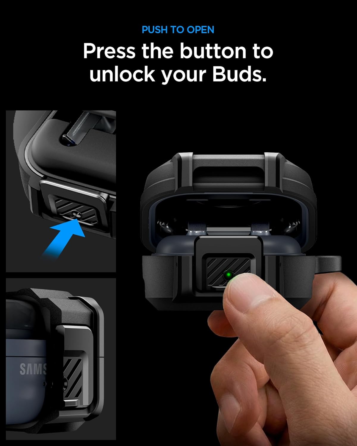 Thumbnail 2 de Spigen Lock Fit coque pour Samsung Galaxy Buds 4 Pro / Buds 4 (2026) – noir mat