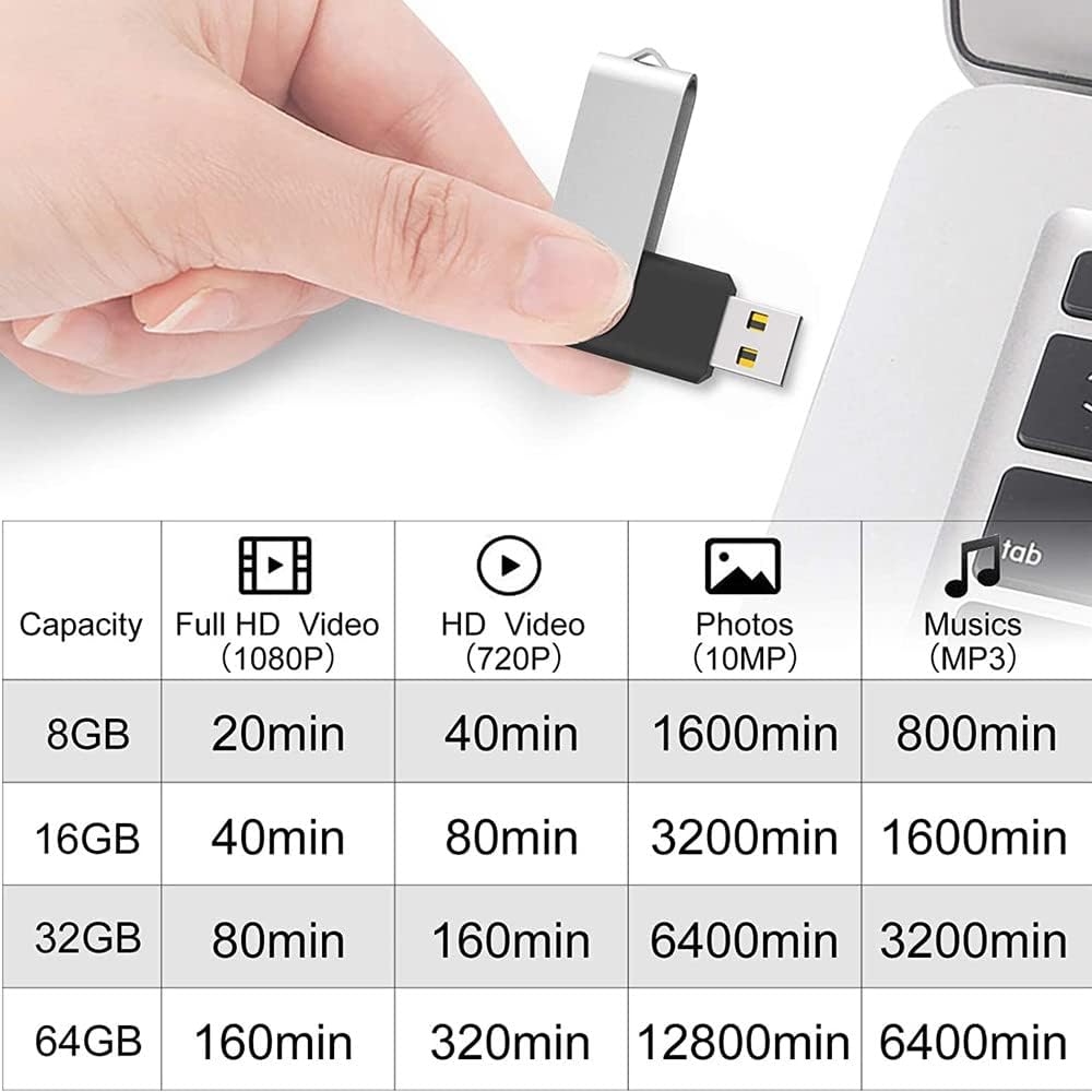 Detalle de 2 Pack 64GB USB 2.0 Flash Drives with Swivel Design — Durable, Plug-and-Play Memory for School, Work, and Everyday Use