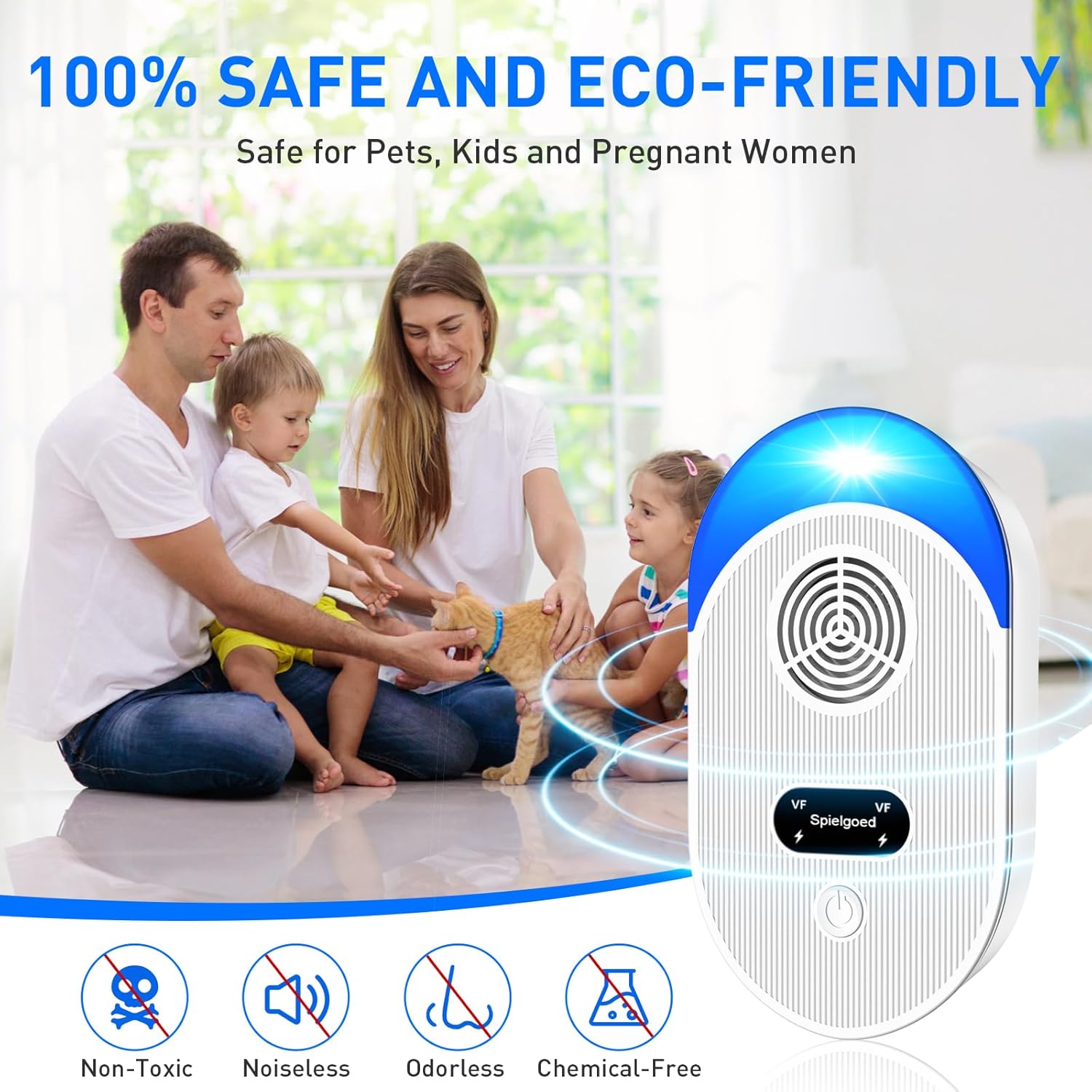 Detalle 2 de 2025 Rodent Repellent Ultrasonic 4Pcs 🕹