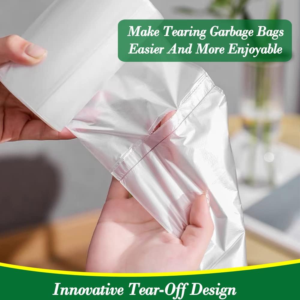 Detalle de Hommaly 2 Gallon Clear Trash Bags (120 pcs) – Extra Strong, Leak-Proof, Unscented Bin Liners for 1.8–2 gal Waste Bins