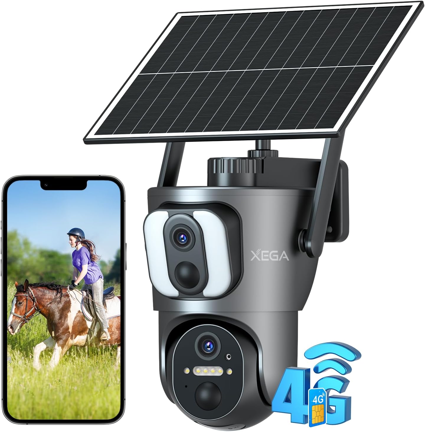 Detalle de Xega 4G Dual Lens Security Camera
