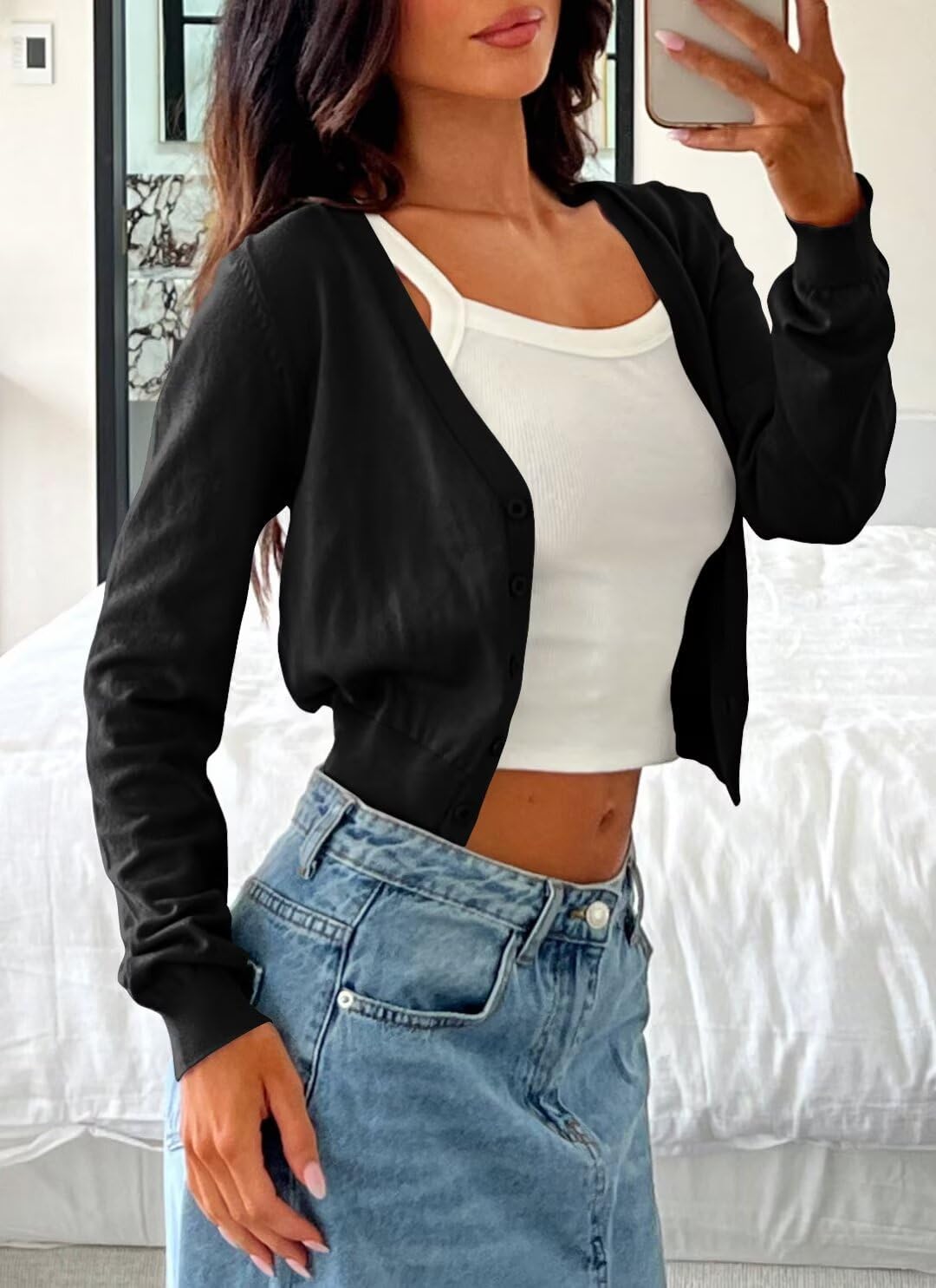 Detalle 2 de LACOZY Cardigan Open Front Cropped Knit