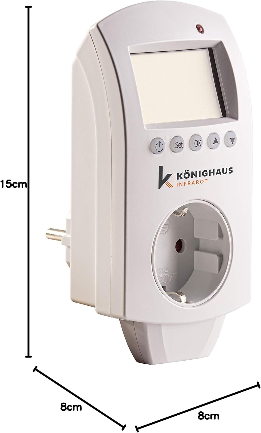 Detalle de Könighaus smart termostat för infravärmare med Wi-Fi och veckoprogram