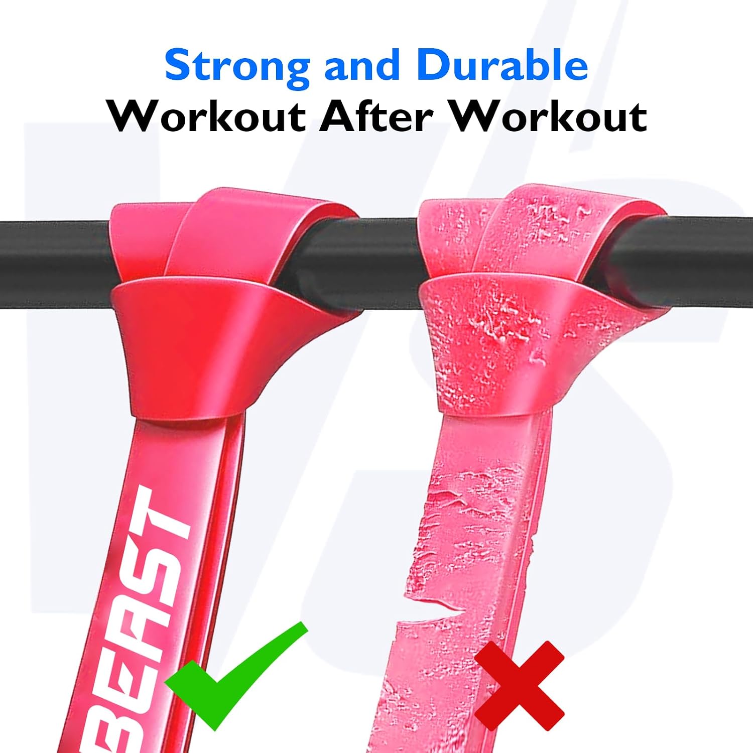 Detalle de FitBeast Resistance Bands Set: 5 Levels for Home Workouts, Pull-Ups and Strength Training