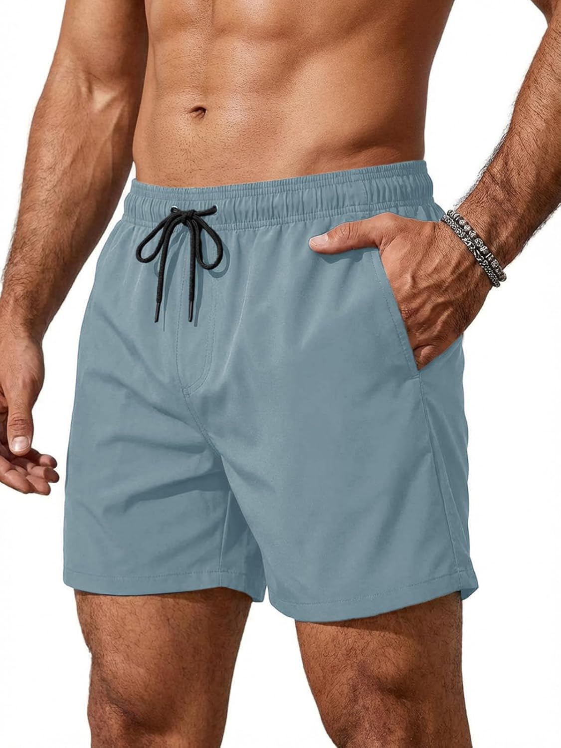 Detalle 2 de Runcati Men's Quick-Drying Swimming Trunks with Mesh Lining and Zip Pocket