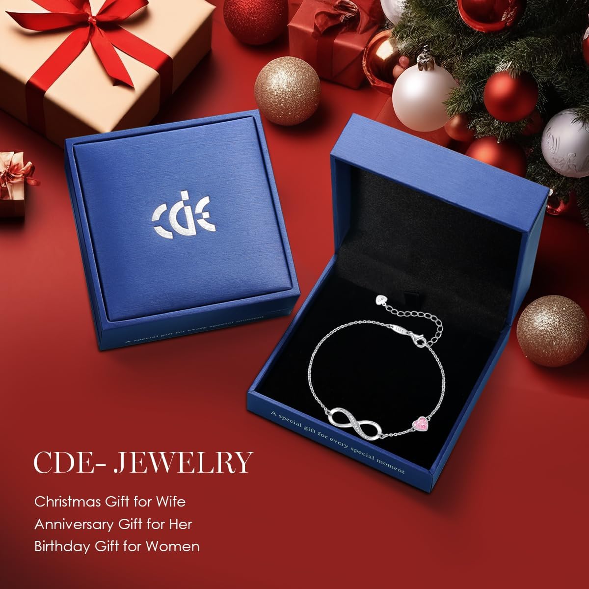 Thumbnail 5 de CDE Infinity Heart Birthstone Bracelet 925 Silver