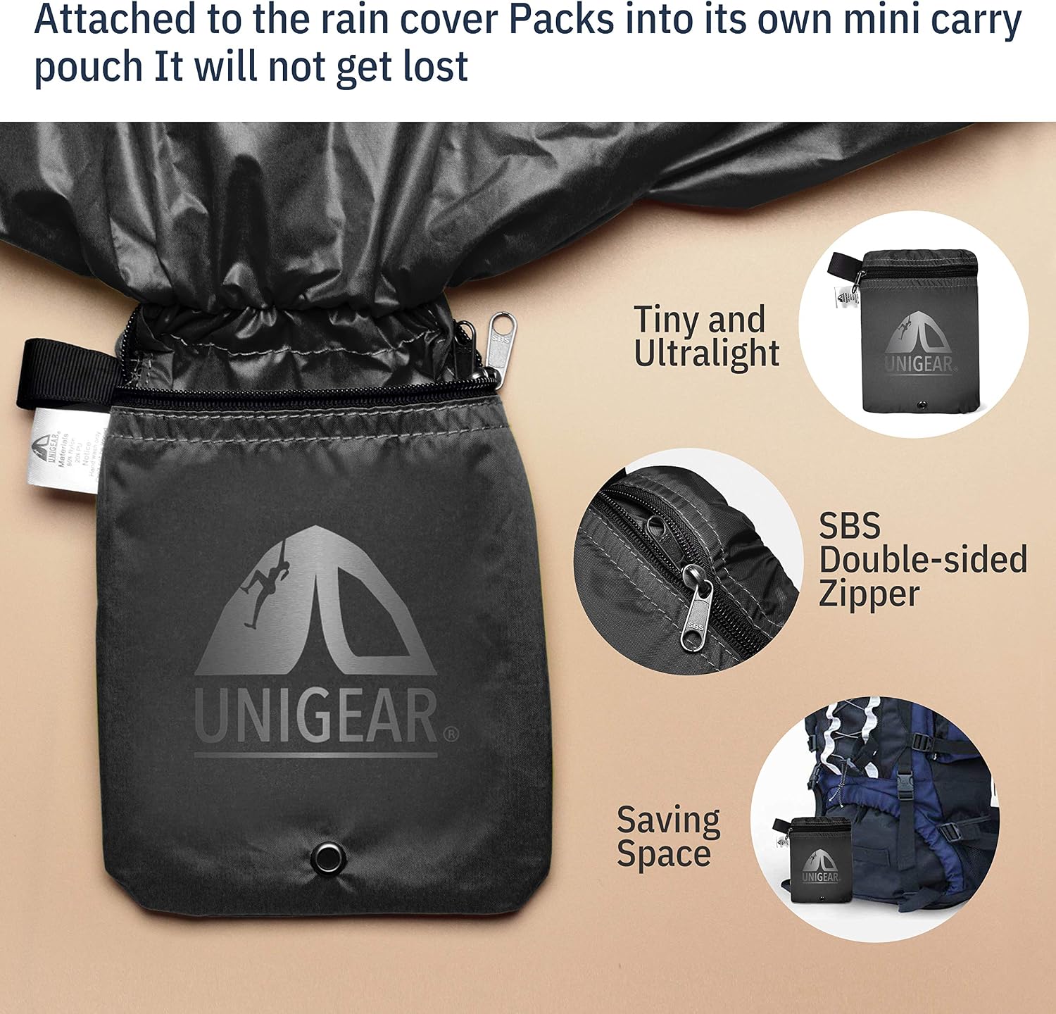 Thumbnail 4 de Unigear Anti-Rain Backpack Cover 10–90L waterproof