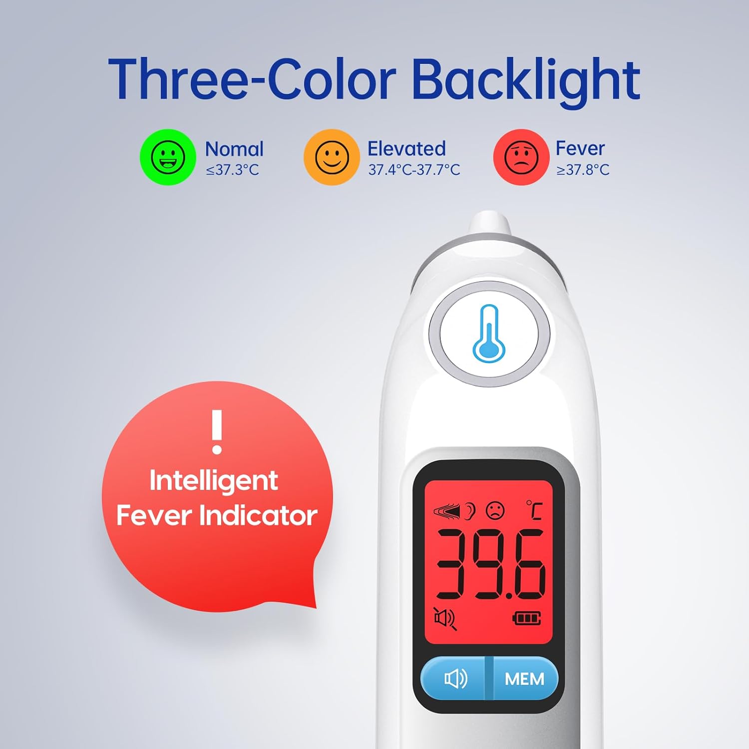 Thumbnail 2 de Ear Thermometer 30‑Memory 3‑Colour Fever Alert