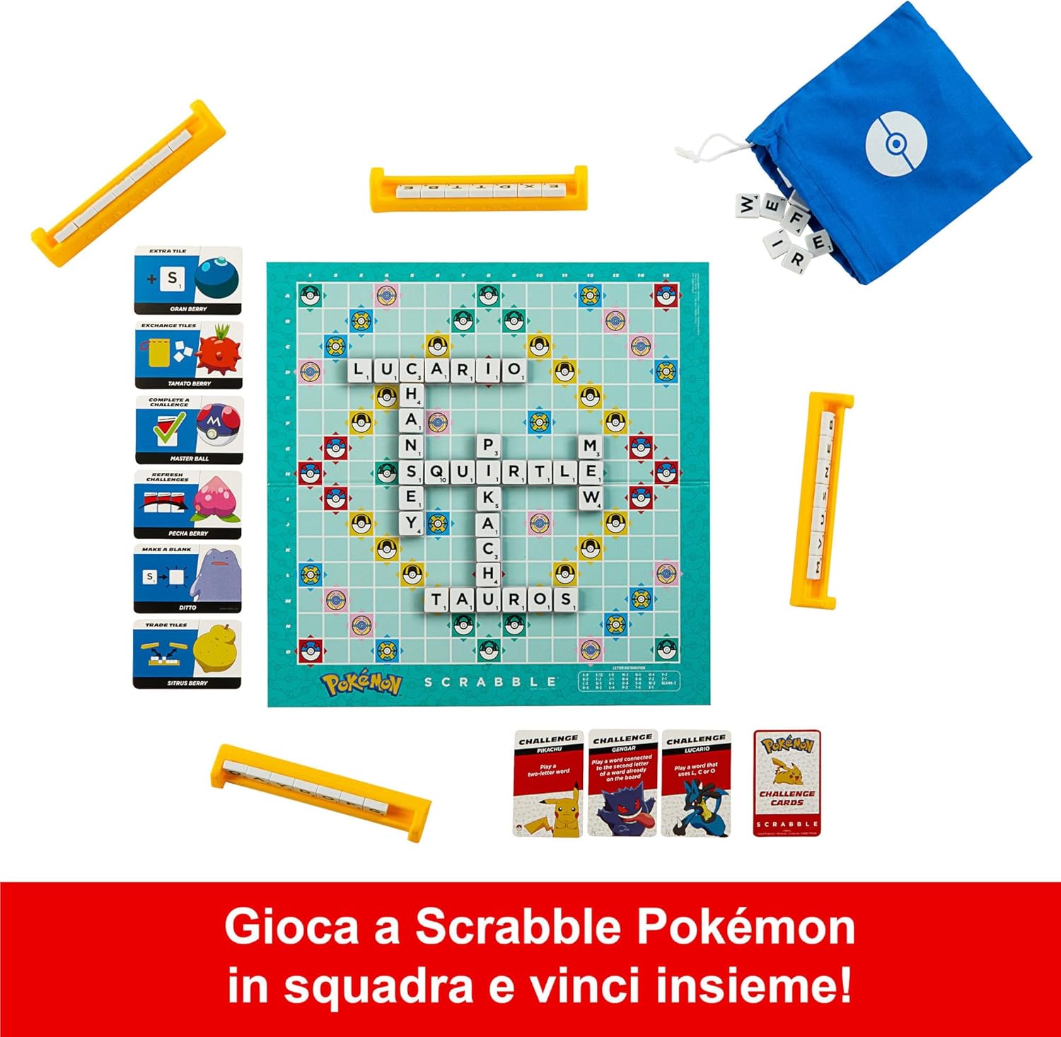 Thumbnail 2 de Mattel Games Scrabble Pokémon – Il gioco da tavolo con 50 sfide Pokémon e modalità doppia