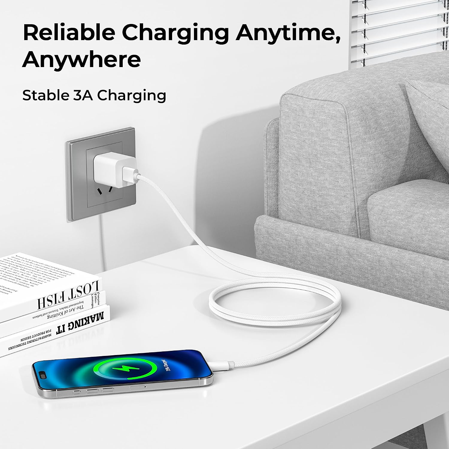 Detalle 2 de USB-C Ladekabel 2 m, 2er Set Nylon