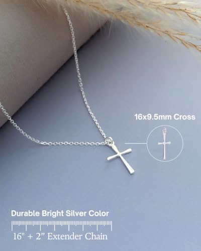 Thumbnail 4 de Annika Bella Silver Cross Necklace — Dainty, Durable Silver Chain with Small Cross Charm