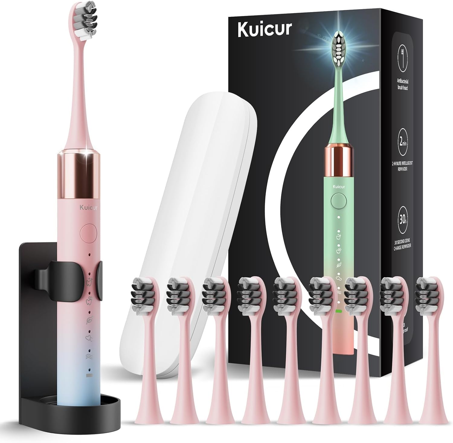 Detalle de Kuicur Electric Toothbrush with 10 Brush Heads