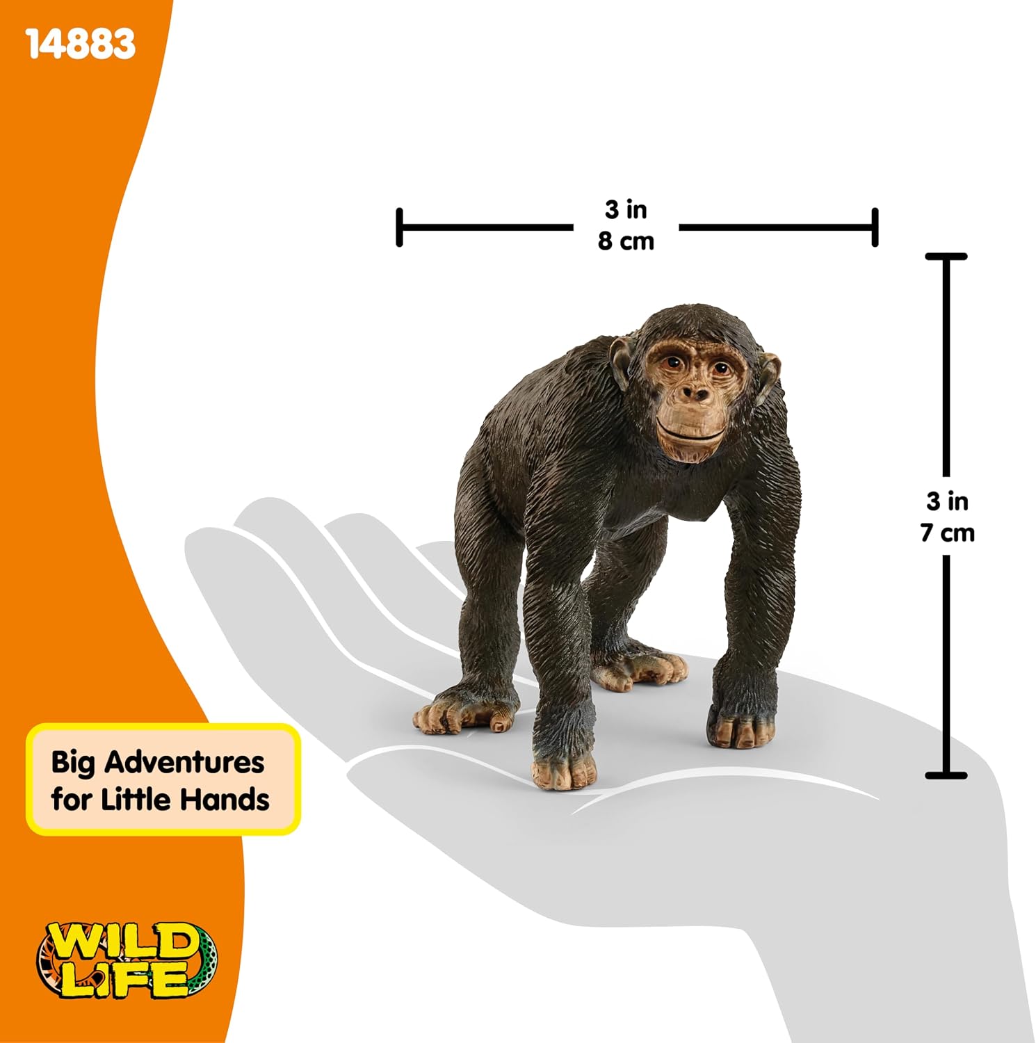Detalle 1 de Schleich 14883 WILD LIFE – figurka szympansa z realistycznymi detalami