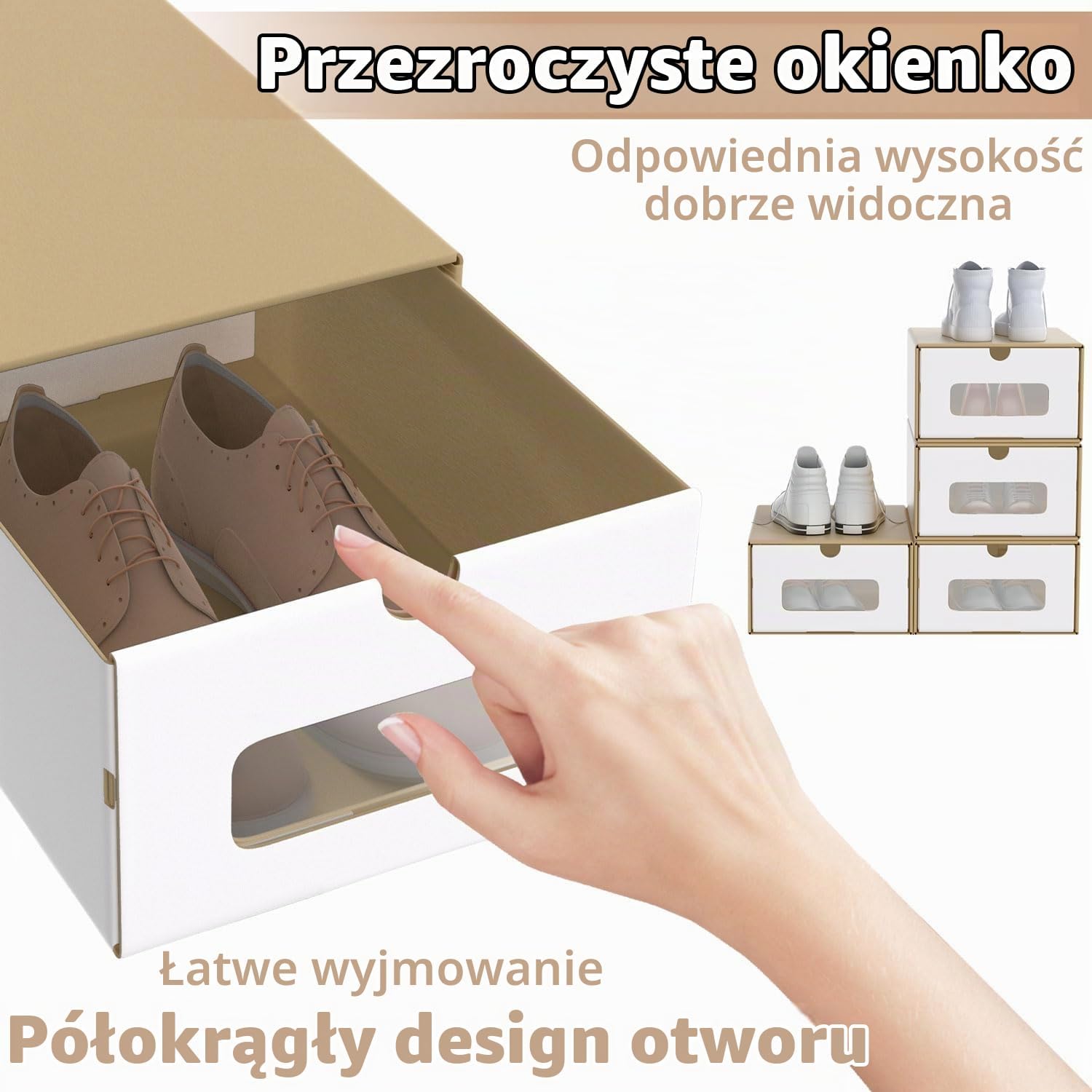Detalle 2 de ACXIN ASN-(2*HAG2749B) – 40 brązowych pudełek na buty z okienkiem