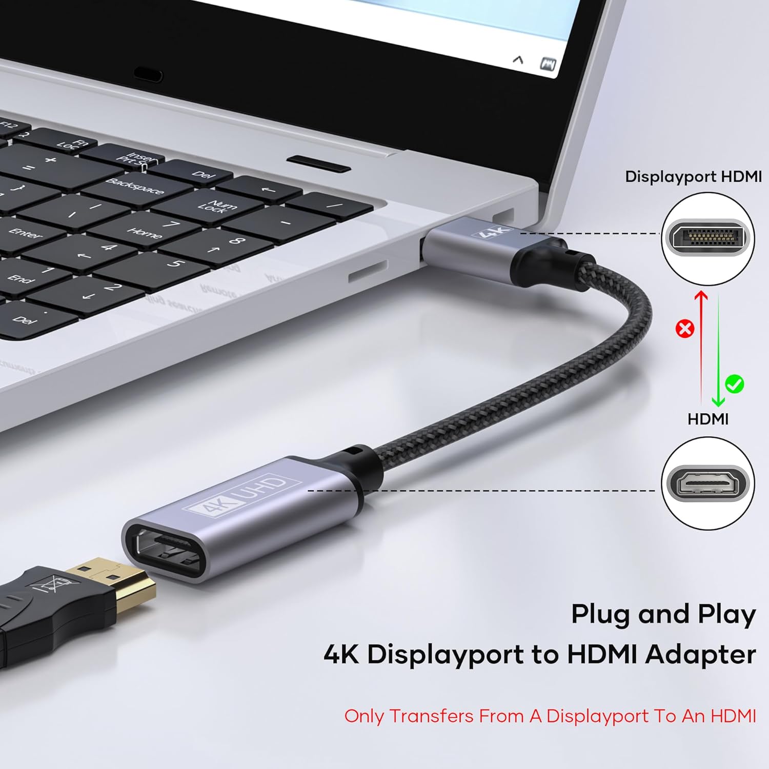 Thumbnail 2 de Tanzato DisplayPort a HDMI 4K Adaptador
