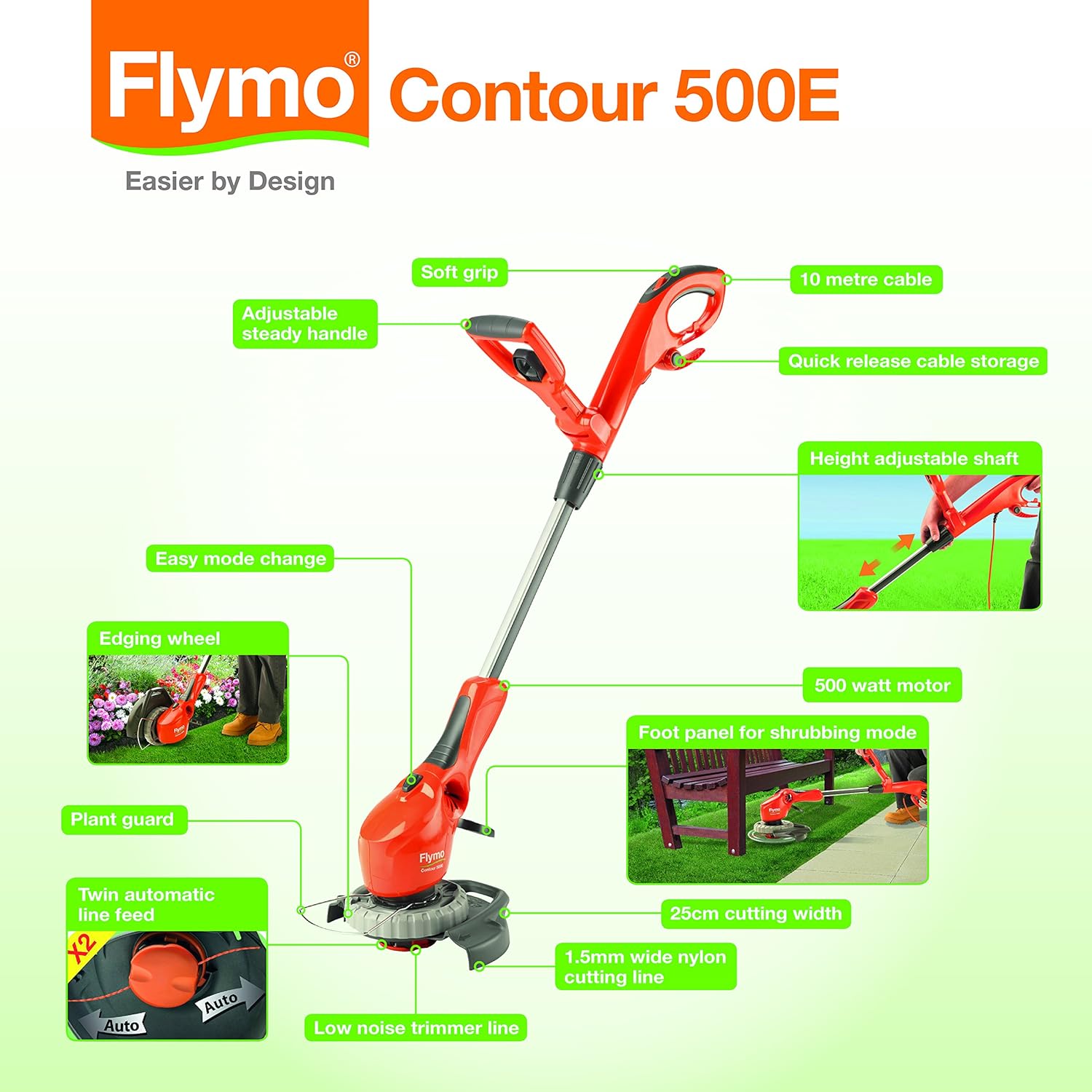 Thumbnail 1 de Flymo Contour 500E Electric Grass Trimmer and Edger