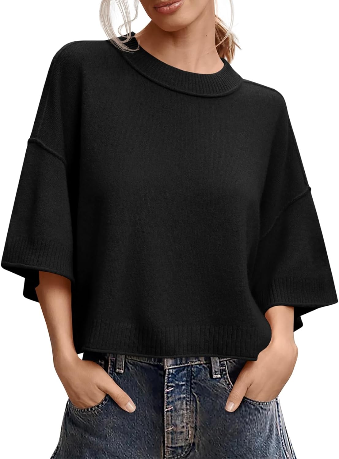 Detalle de Saodimallsu Oversized Cropped Knit Top