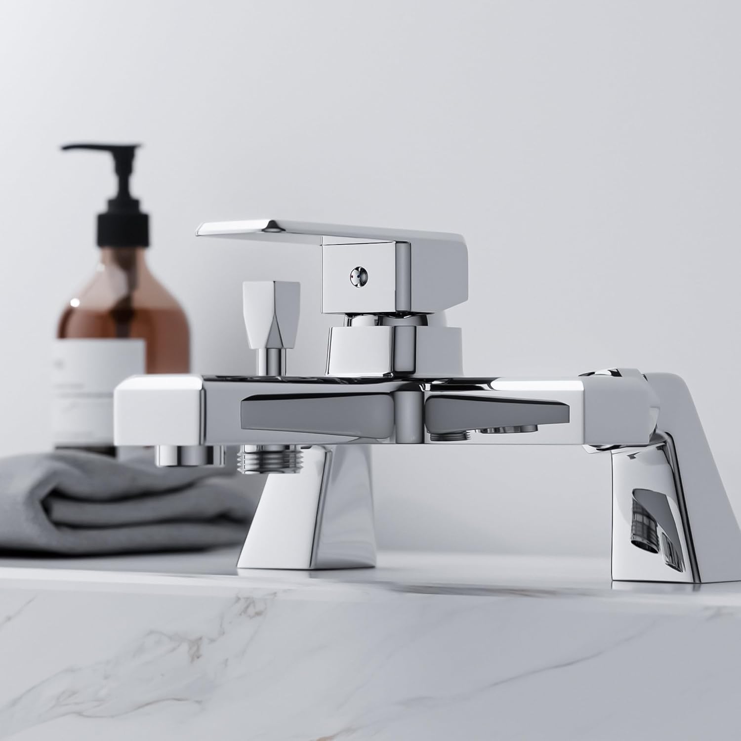 Thumbnail 5 de Robinet de bain MORADO — Mitigeur monocommande sur Pont, Chromé, 180 mm, sortie douche et bain
