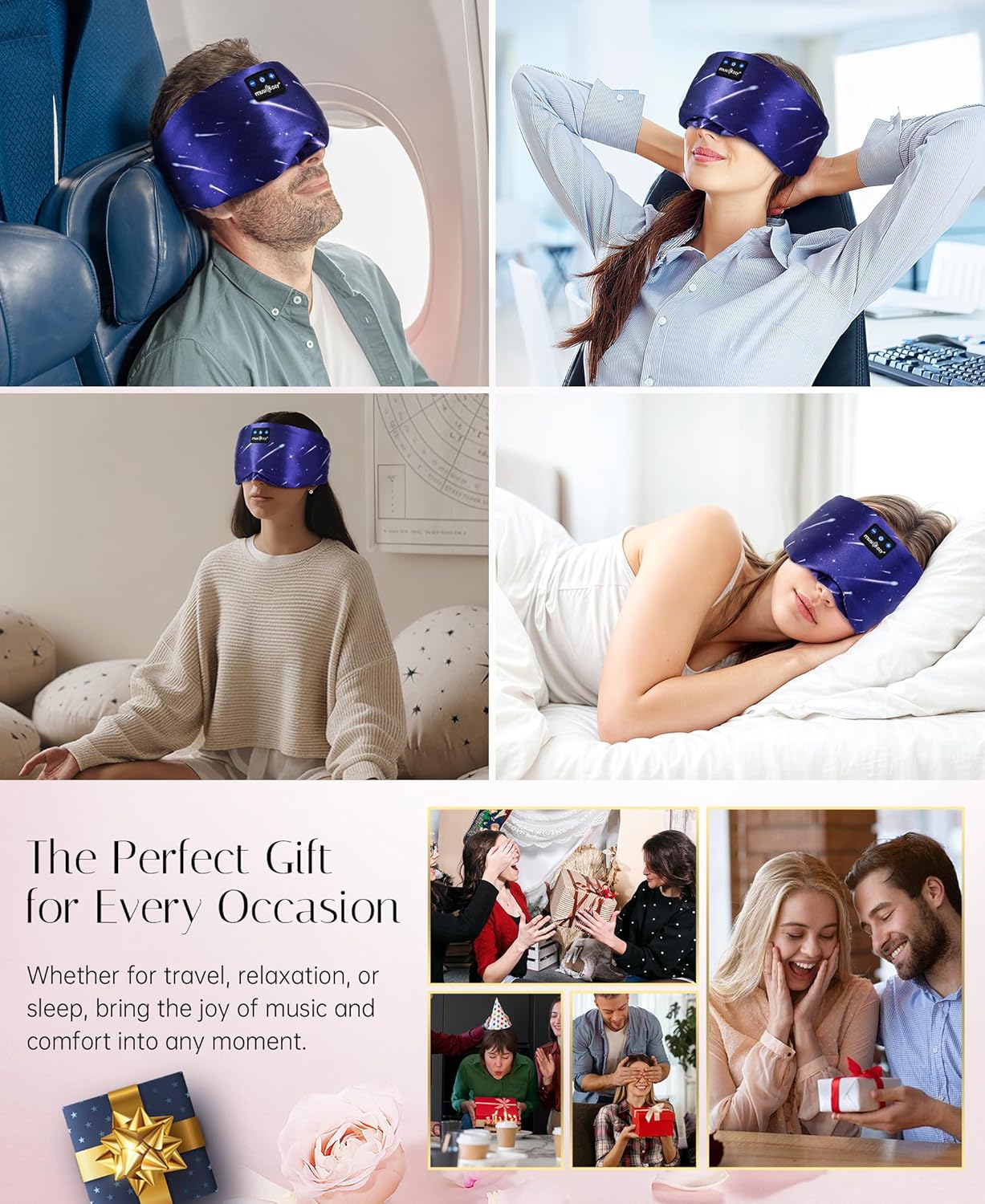 Thumbnail 6 de Musicozy Sleep Mask Headphones with Silk Eye Mask and Bluetooth Audio