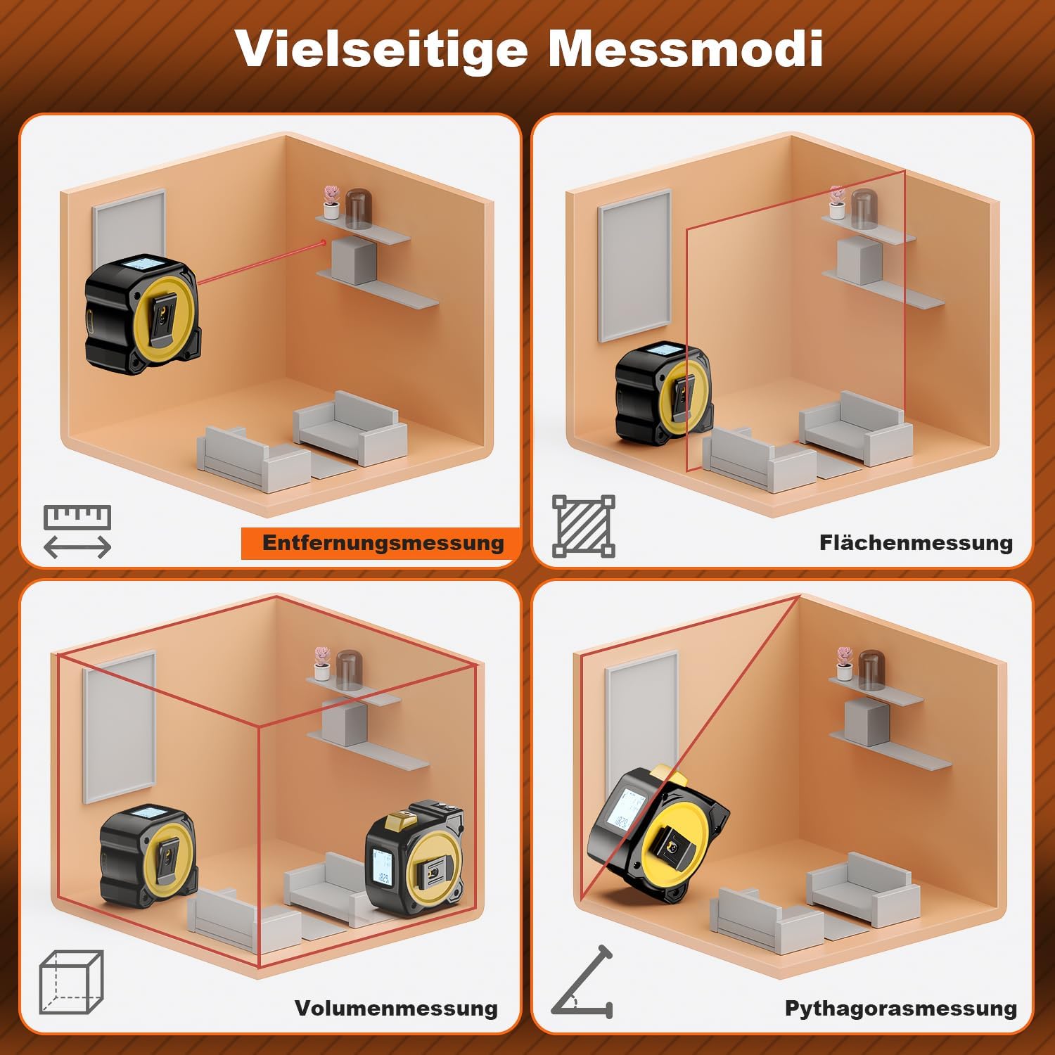 Thumbnail 4 de FNITAER Laser Entfernungsmesser 50 m