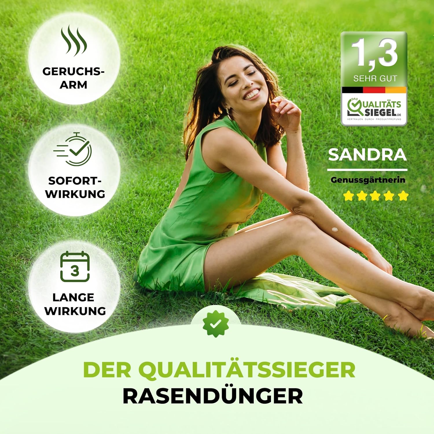 Detalle de TerraUno Rasendünger Frühjahr/Sommer – Sofortwirkung, 5 kg für 250 m²
