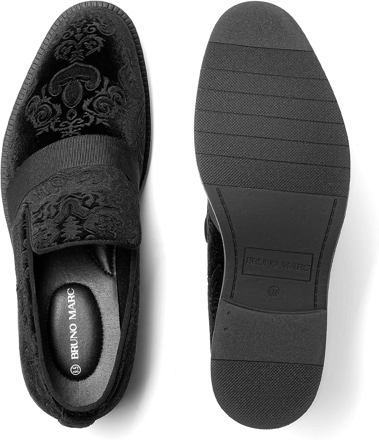 Detalle de Bruno Marc Men’s Dress Tuxedo Shoe Slip-On Classic Patent Leather Loafers