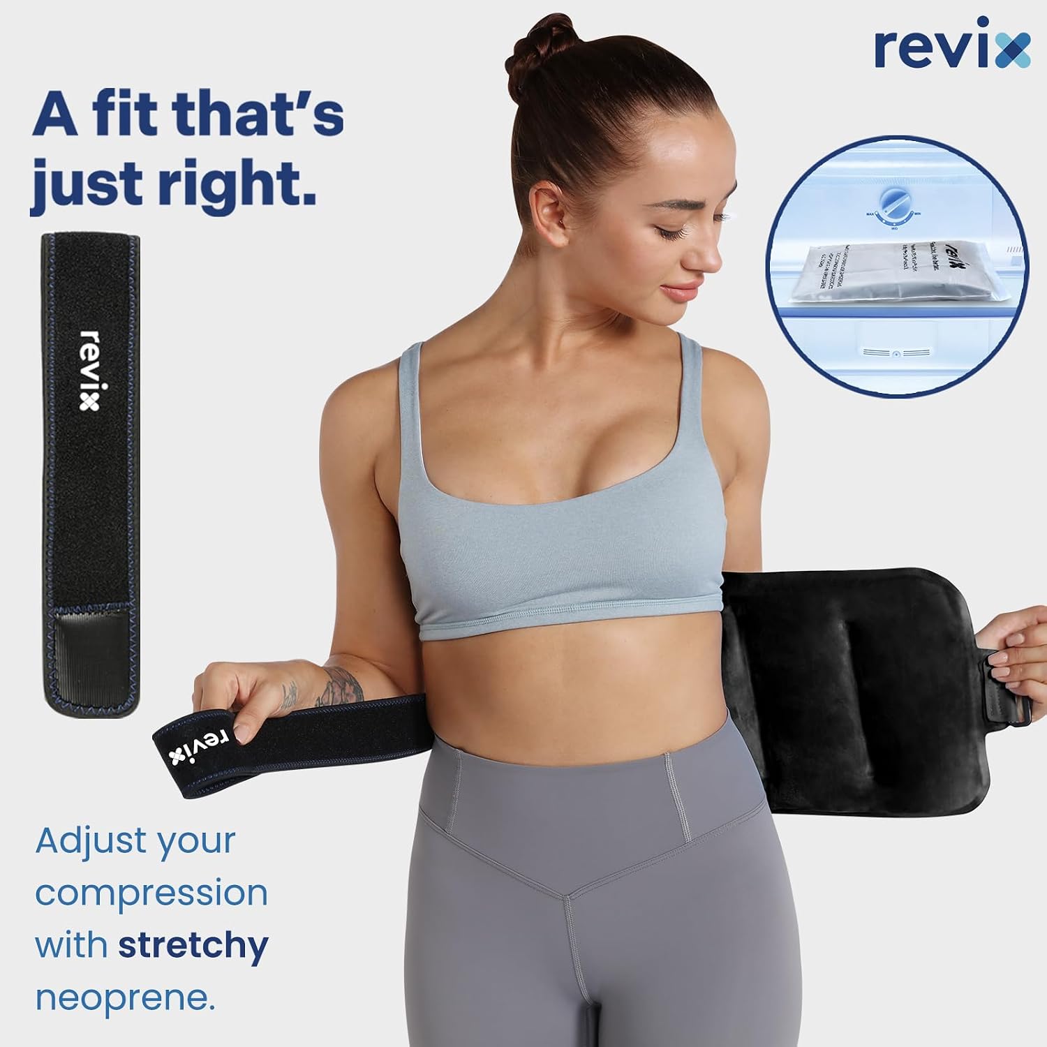 Detalle 1 de REVIX Ice Pack for Lower Back Pain Cold Compress Ice Bag for Shoulder, Reusable 16 × 9 in Gel Wrap