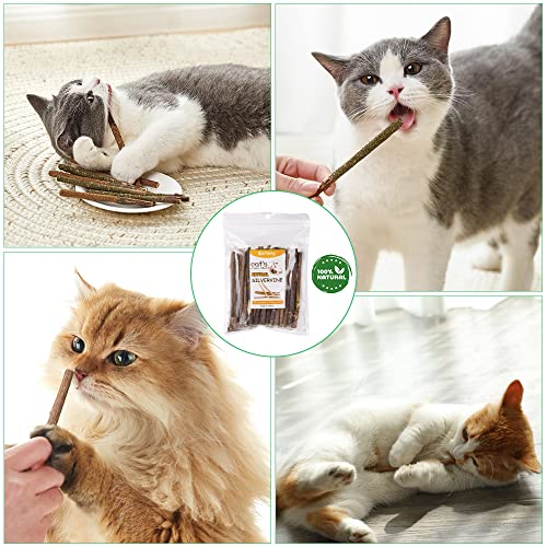 Detalle de OSDUE Palitos de Hierba Gatera para Gatos — 32 Palitos 100% Orgánicos
