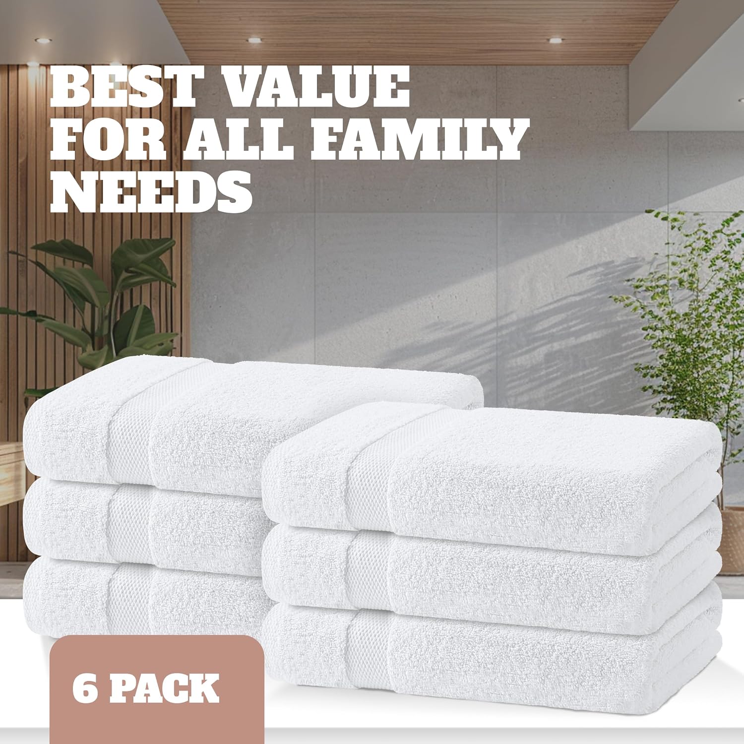 Thumbnail 3 de White Classic Wealuxe Bath Towels 24x50 in