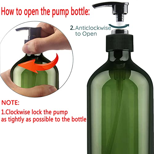 Detalle de FOOCHY 6 Pack Green Pump Bottle Dispenser (500ml/16.9oz) – BPA and Paraben Free