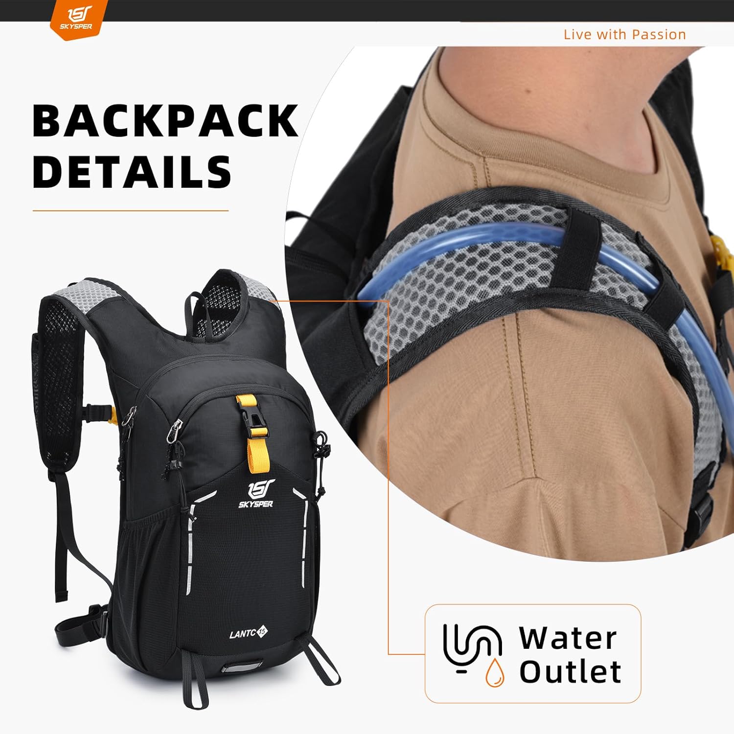 Thumbnail 2 de SKYSPER Wanderrucksack 15L – leichter Tagesrucksack für Herren zum Wandern, Tagesausflüge & Reisen