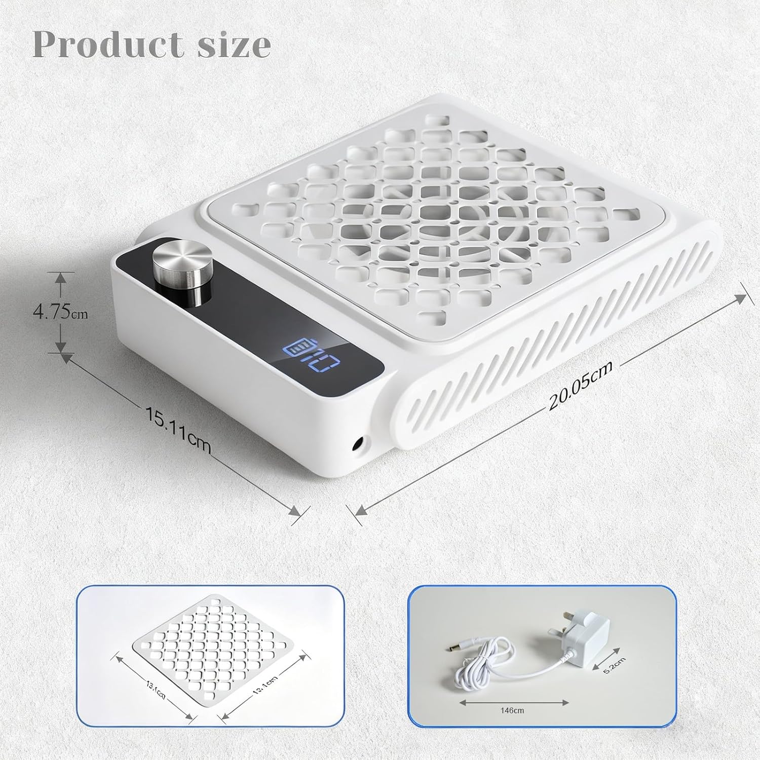 Detalle 2 de Cordless Nail Dust Collector: a practical, rechargeable option for salon and home use