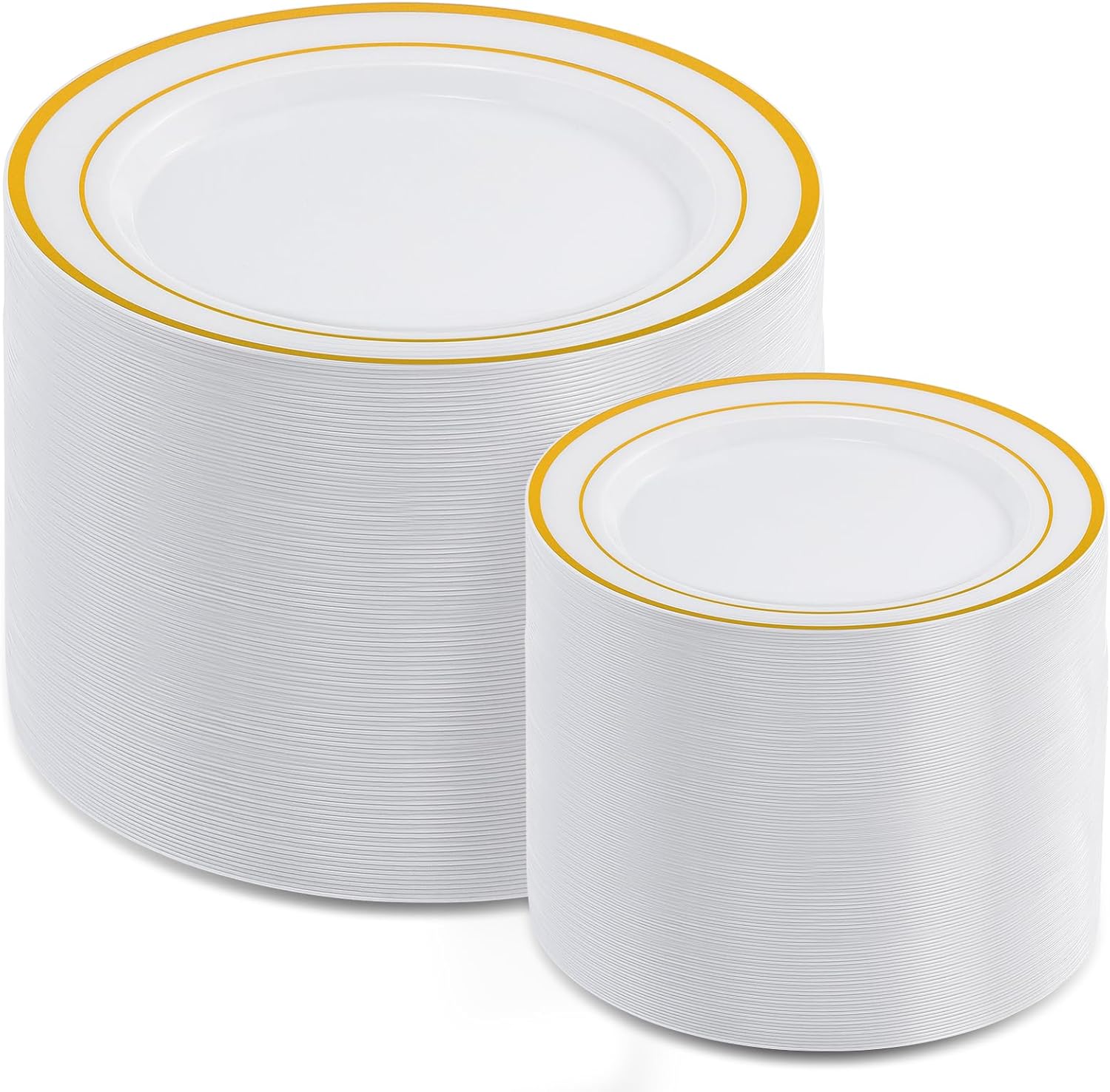 Thumbnail 6 de AOZITA 200-Count White Heavy-Duty Plastic Plates (100 Dinner + 100 Salad/Dessert)