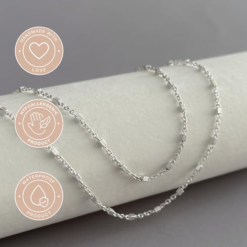 Detalle de Annika Bella 925 Sterling Silver Chain Choker Necklace (33–40.5 cm)