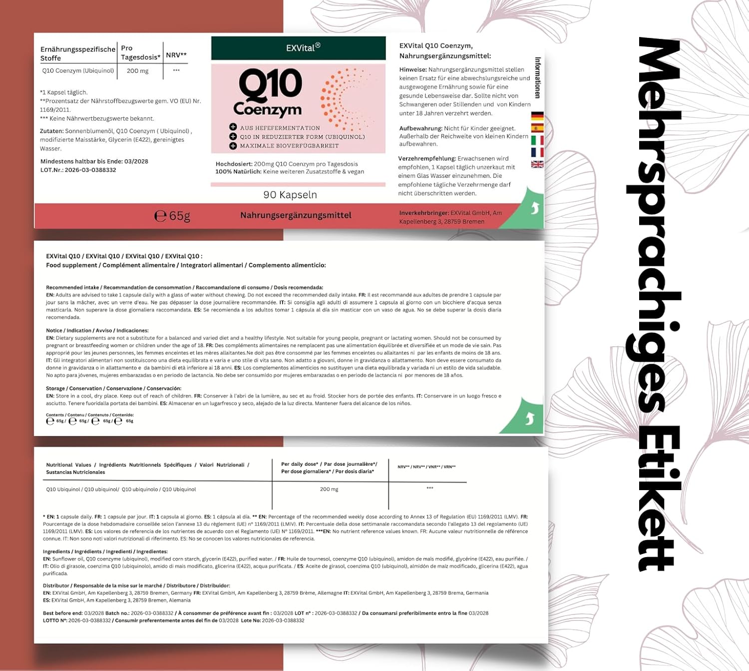 Thumbnail 6 de EXVital® Q10 Ubiquinol 200 mg – 90 vegane Kapseln (liposomal), laborgeprüft – für 3 Monate