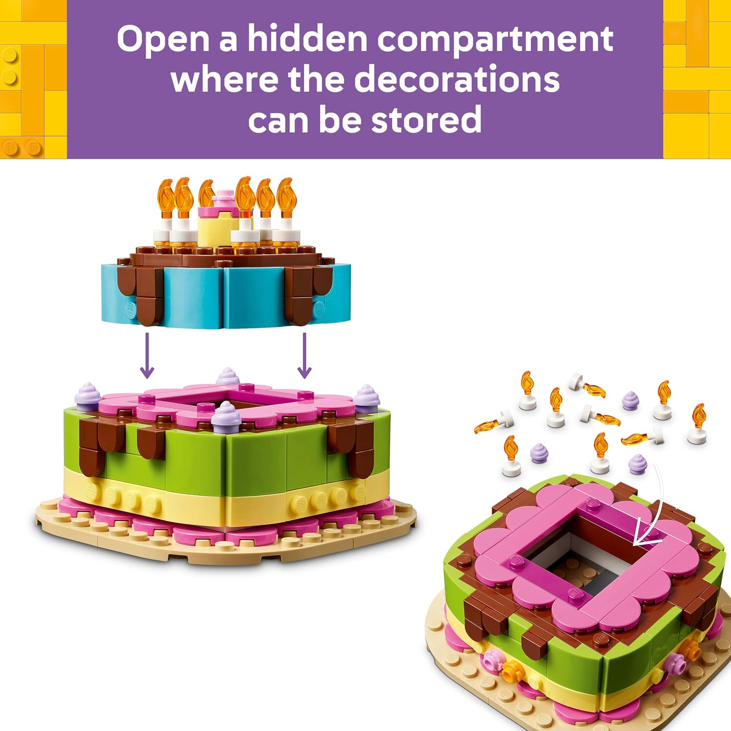 Thumbnail 2 de LEGO 40815 Birthday Party Cake building set, 219 pieces with 10 candles