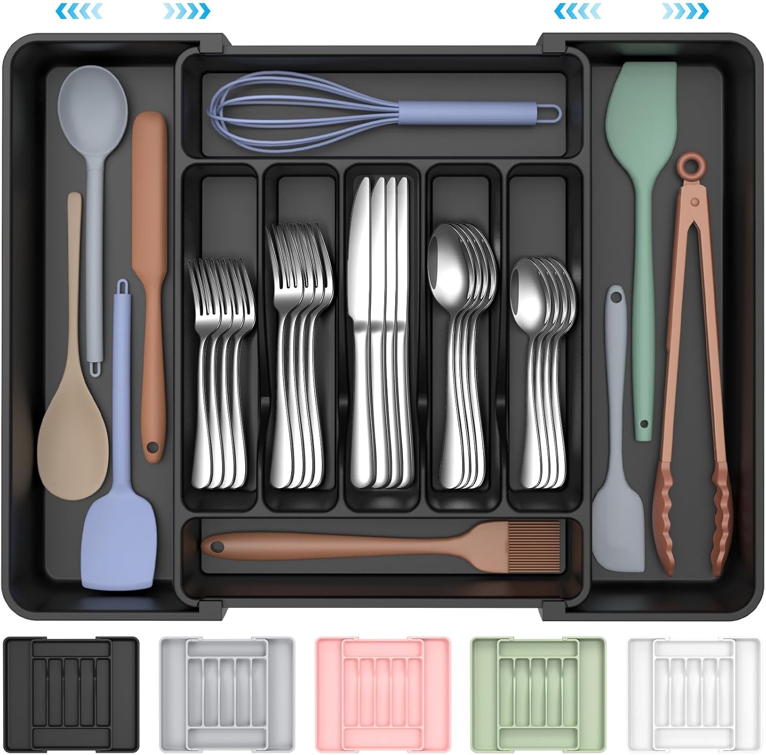 Detalle de ukeetap Extra Large Expandable Silverware Organizer