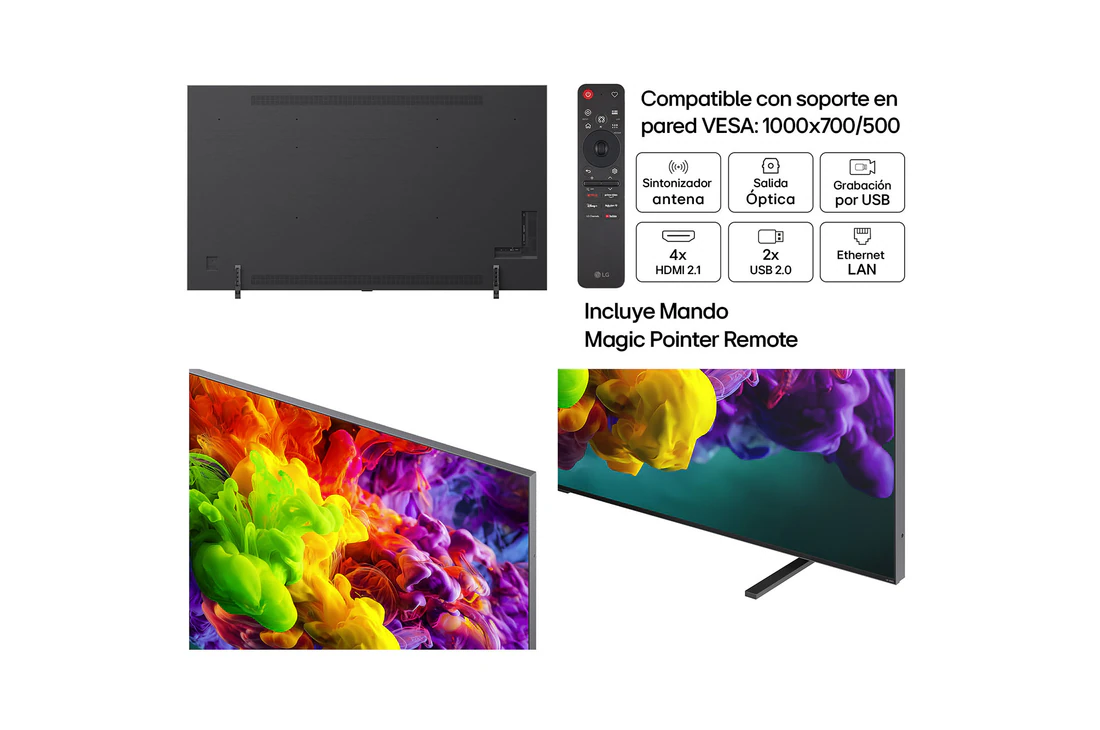 Detalle de LG QNED evo MiniLED 115'' (QNED93B6) 4K: ficha práctica para decidir si merece la pena