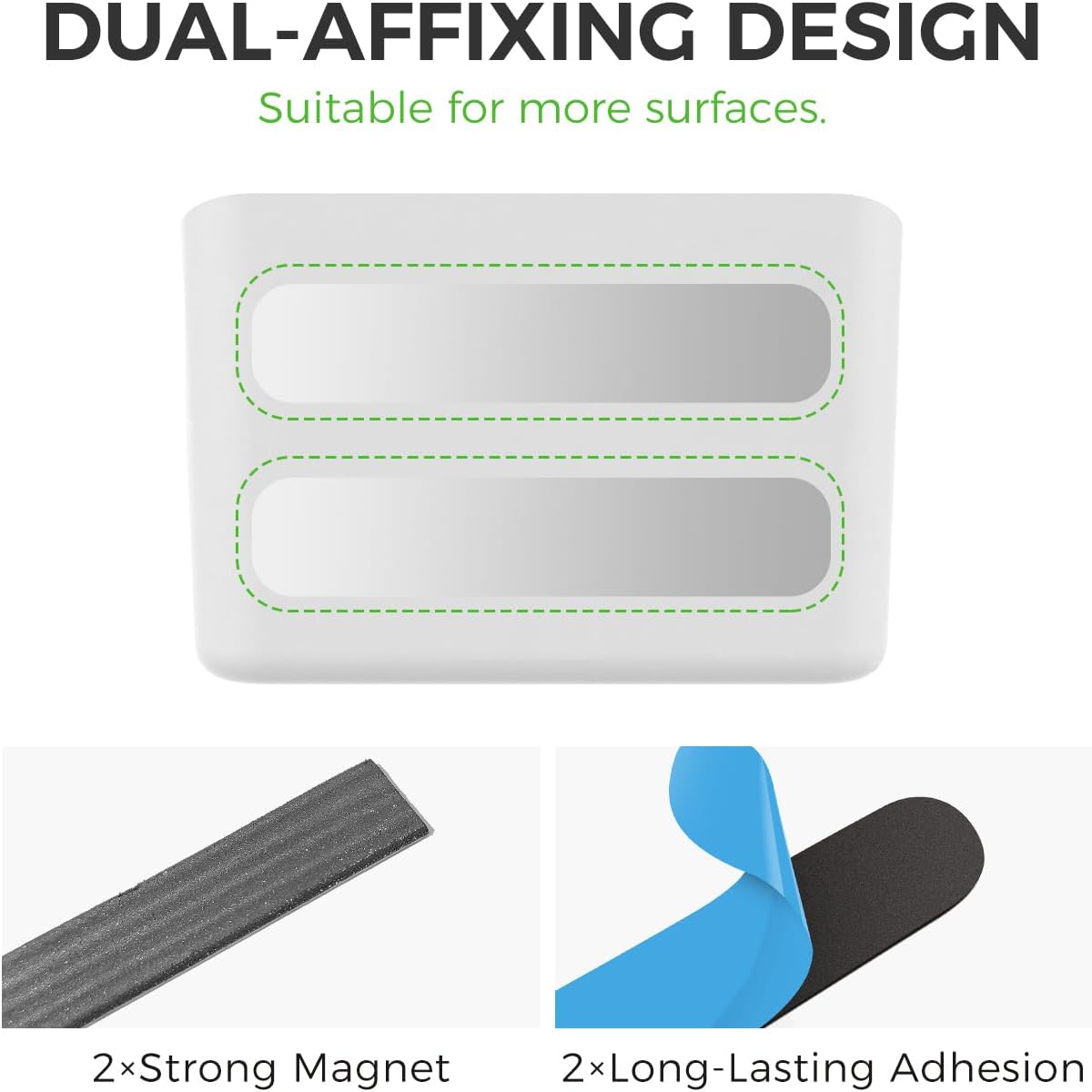 Detalle de Loukin Magnetic Marker Holder for Whiteboards, Fridges & Remote Controls (White)
