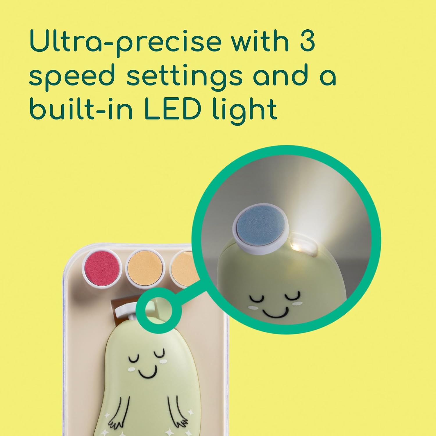 Thumbnail 3 de Bébéconfort Electric Baby Nail File (from birth) with 7 textured files, LED light and USB‑C charging