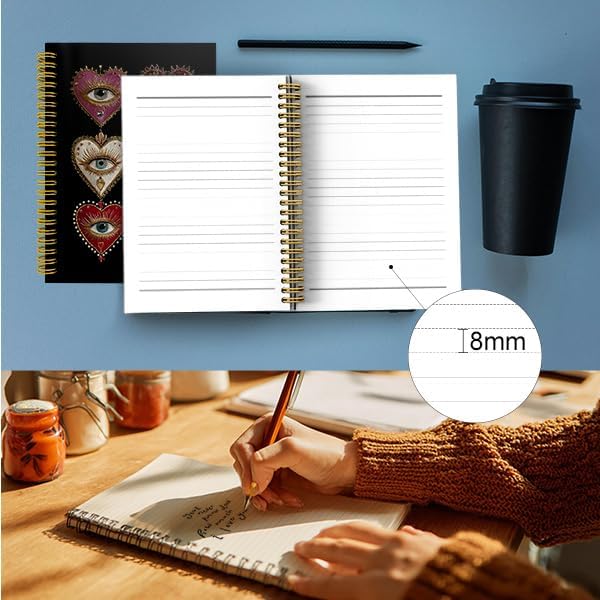 Detalle 2 de Wagoba Gothic Heart Eye Spiral Hardcover Notebook, 80 Pages, 5.5 x 8.3 Inch