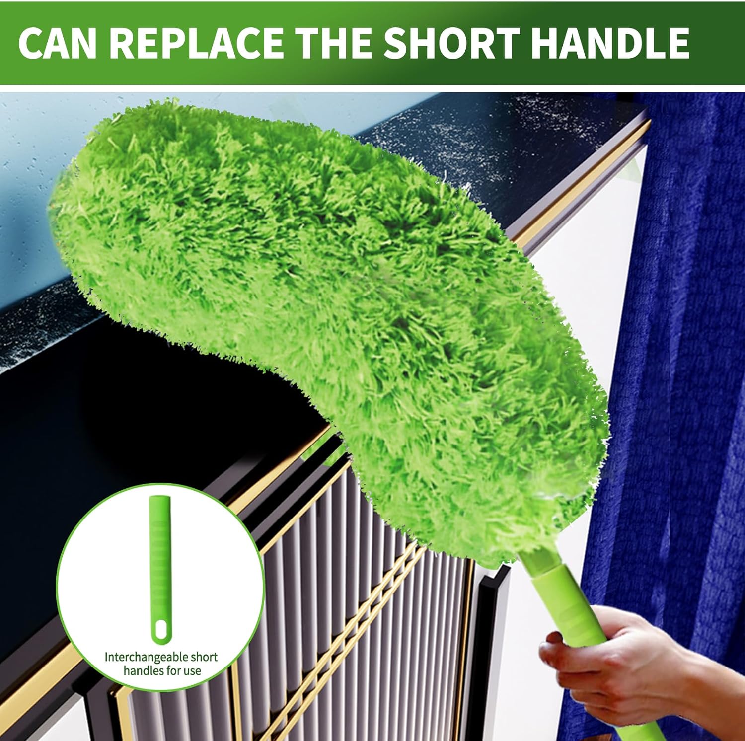 Thumbnail 6 de Cobweb Duster with Extension Pole – 110-Inch Telescoping Reach, Bendable Heads, Washable Microfiber