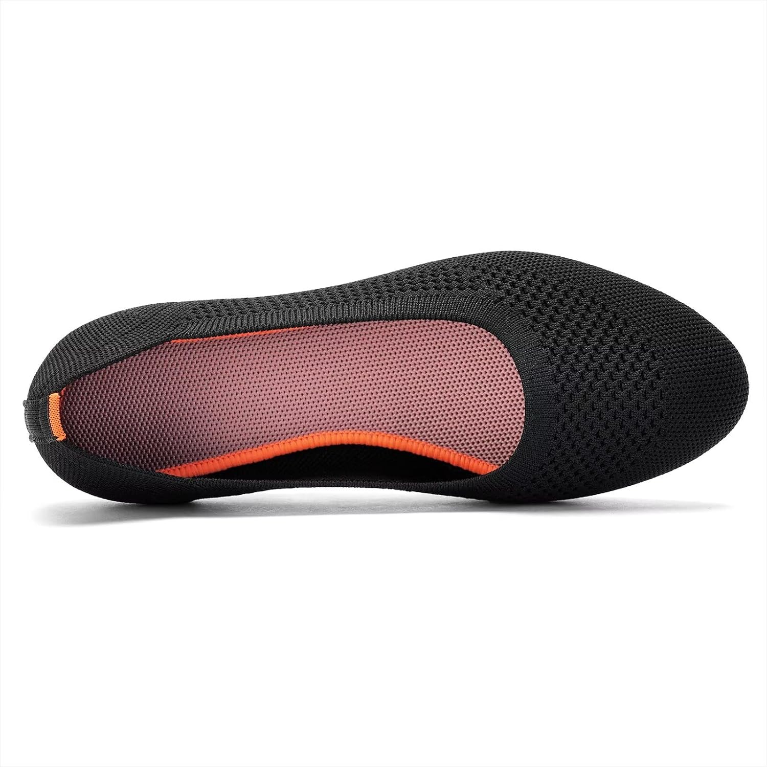 Detalle de Puxowe Damen Strick-Ballerinas mit Rundkappe – flache Slip-On Schuhe für Alltagskomfort