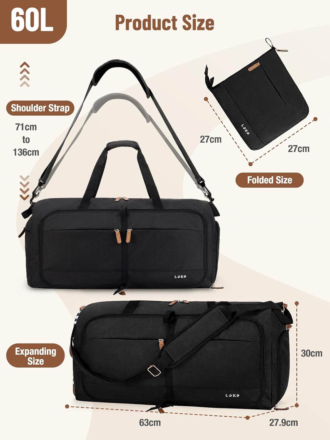 Thumbnail 2 de Lekesky 60L foldable waterproof duffle bag