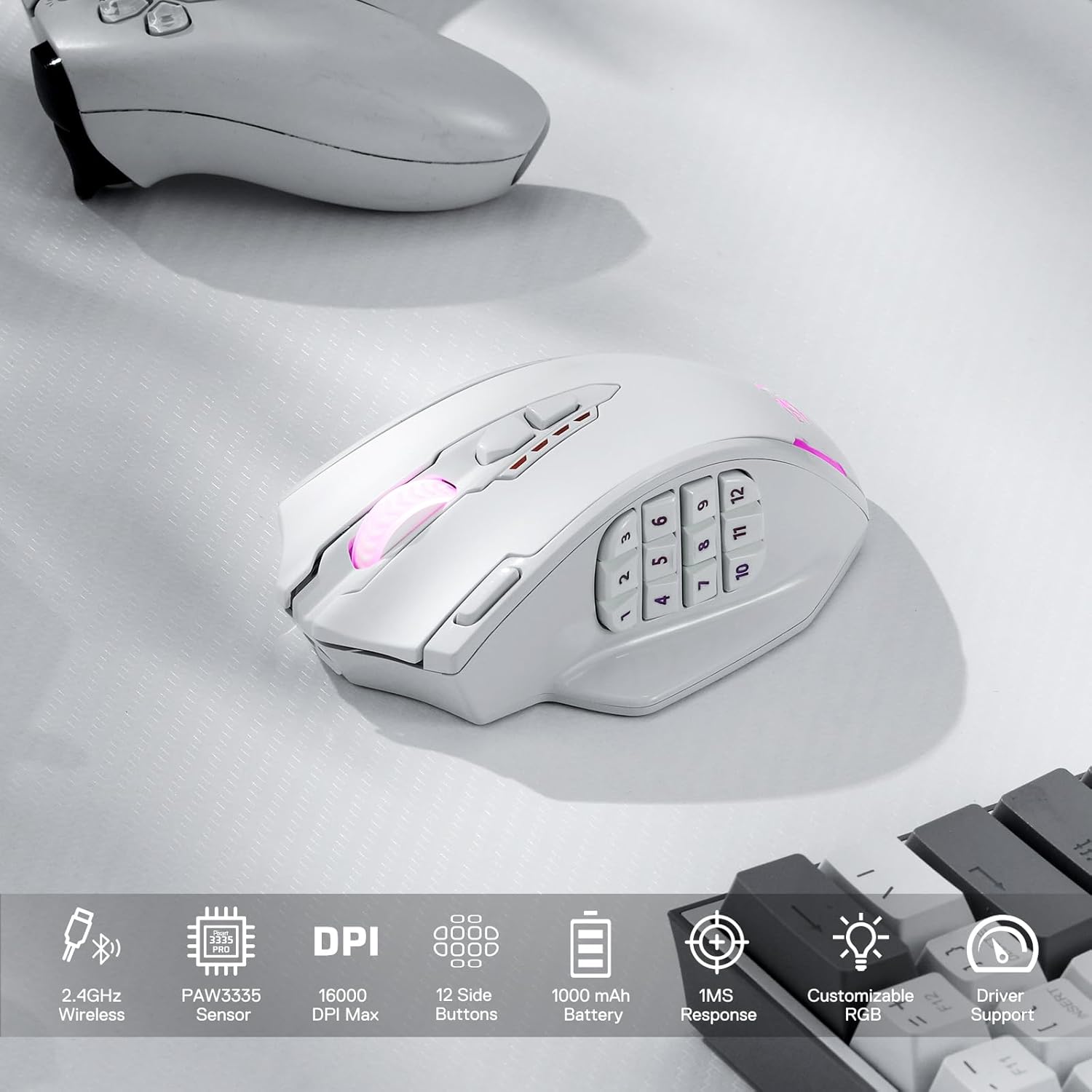 Detalle de Redragon M913 Impact Elite Wireless Gaming Mouse