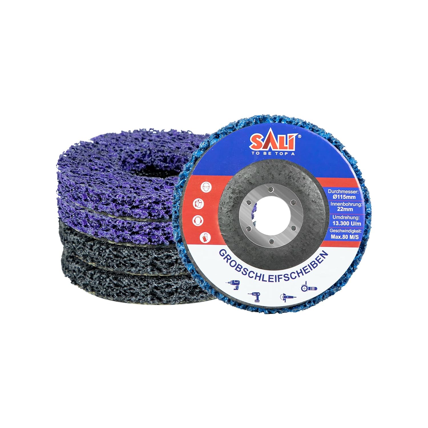 SALI 115mm CSD Grobreinigungsscheiben-Set für Winkelschleifer, 5 Stück